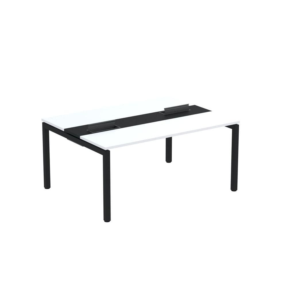 Mesa Plataforma Dupla com Pé de Aço para Coworking 160x120 Pdc16/12/2p Branco/Preto