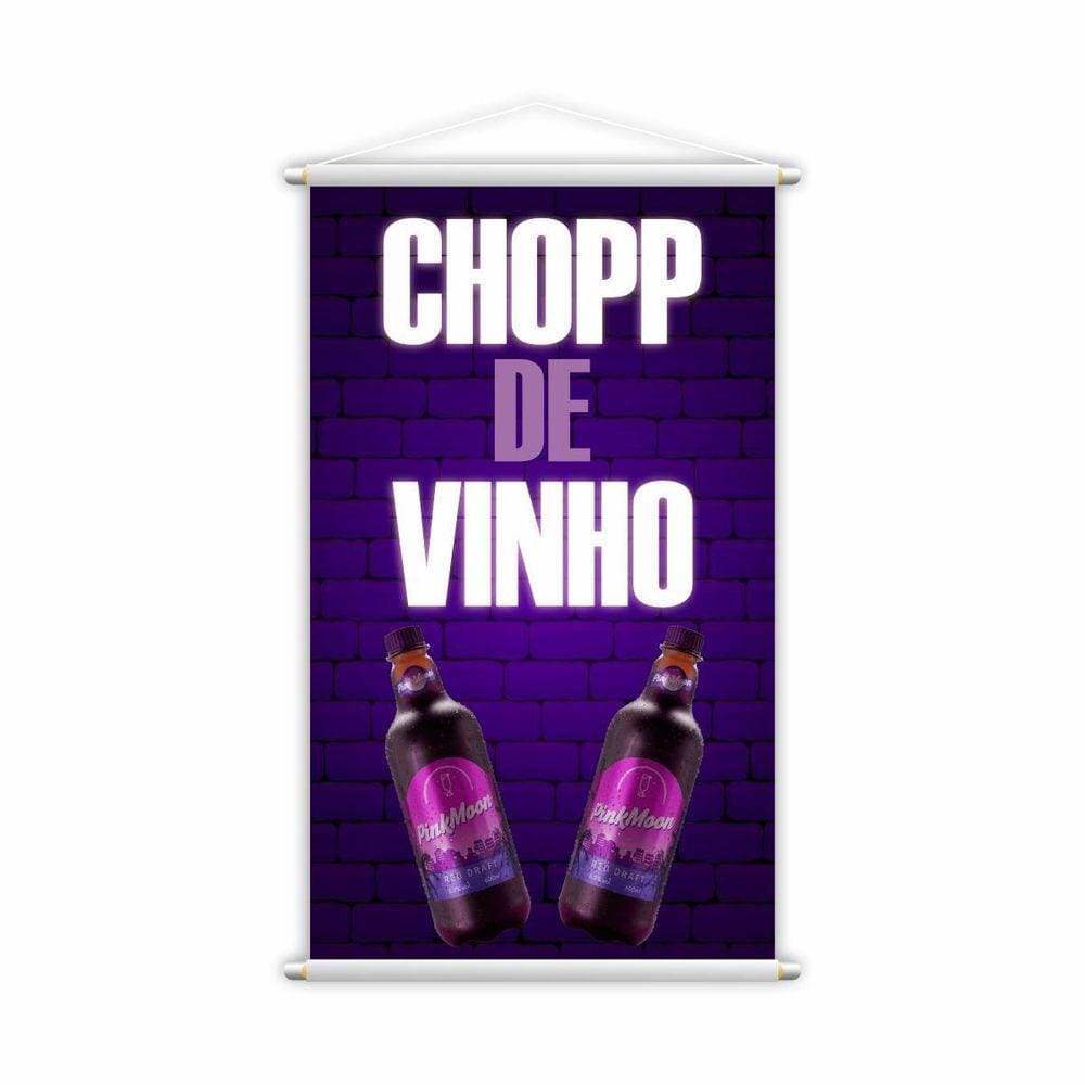 Banner Chopp De Vinho Garrafas Bebidas Lona Grande