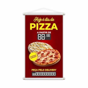 Banner Dia De Pizza Delivery Sabores Preço Fone 80X50Cm
