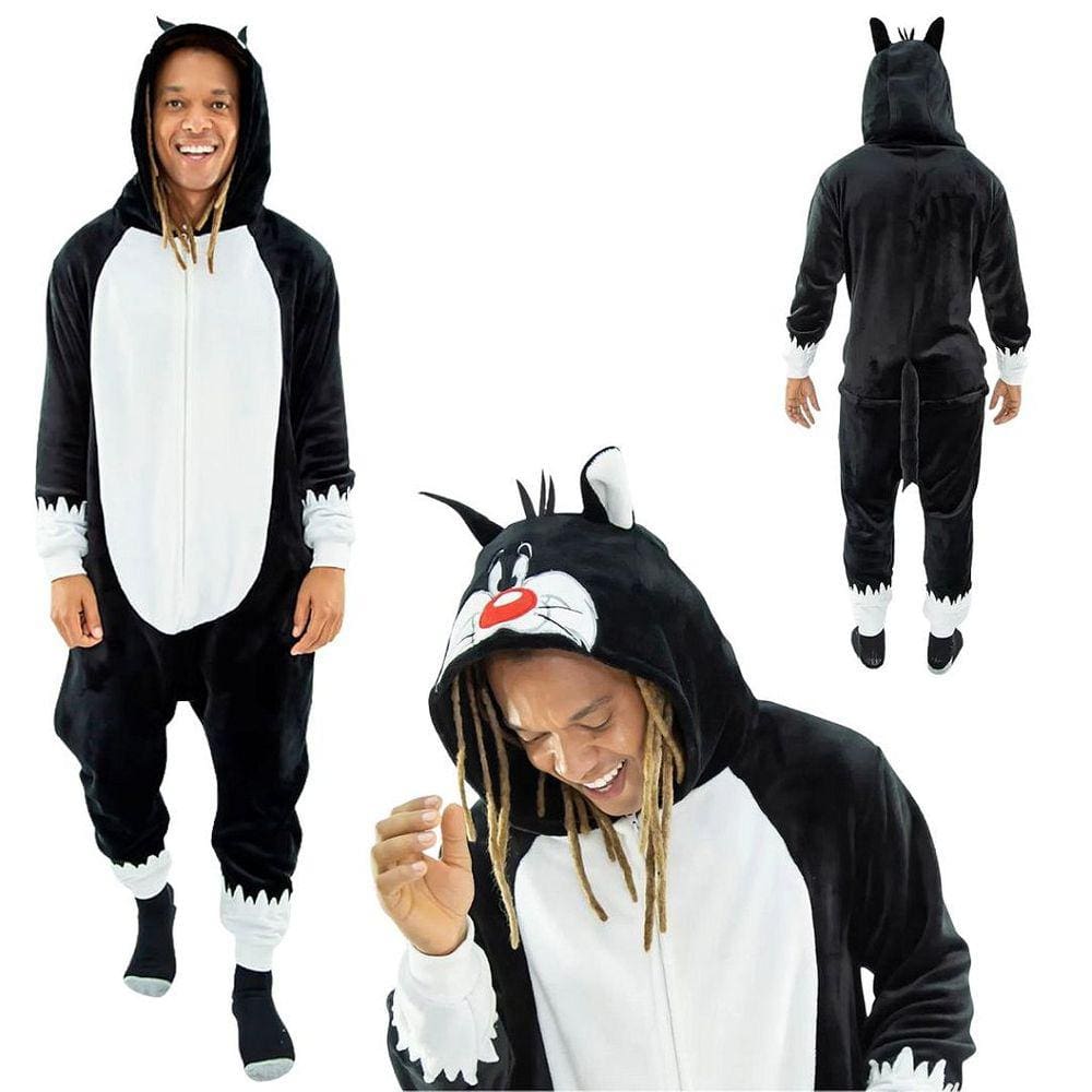 Gato Frajola Kigurumi Pijama Macacão Oficial Looney Tunes WB
