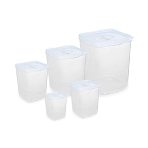Conjunto De Potes Quadrado 5pcs Plasvale 400