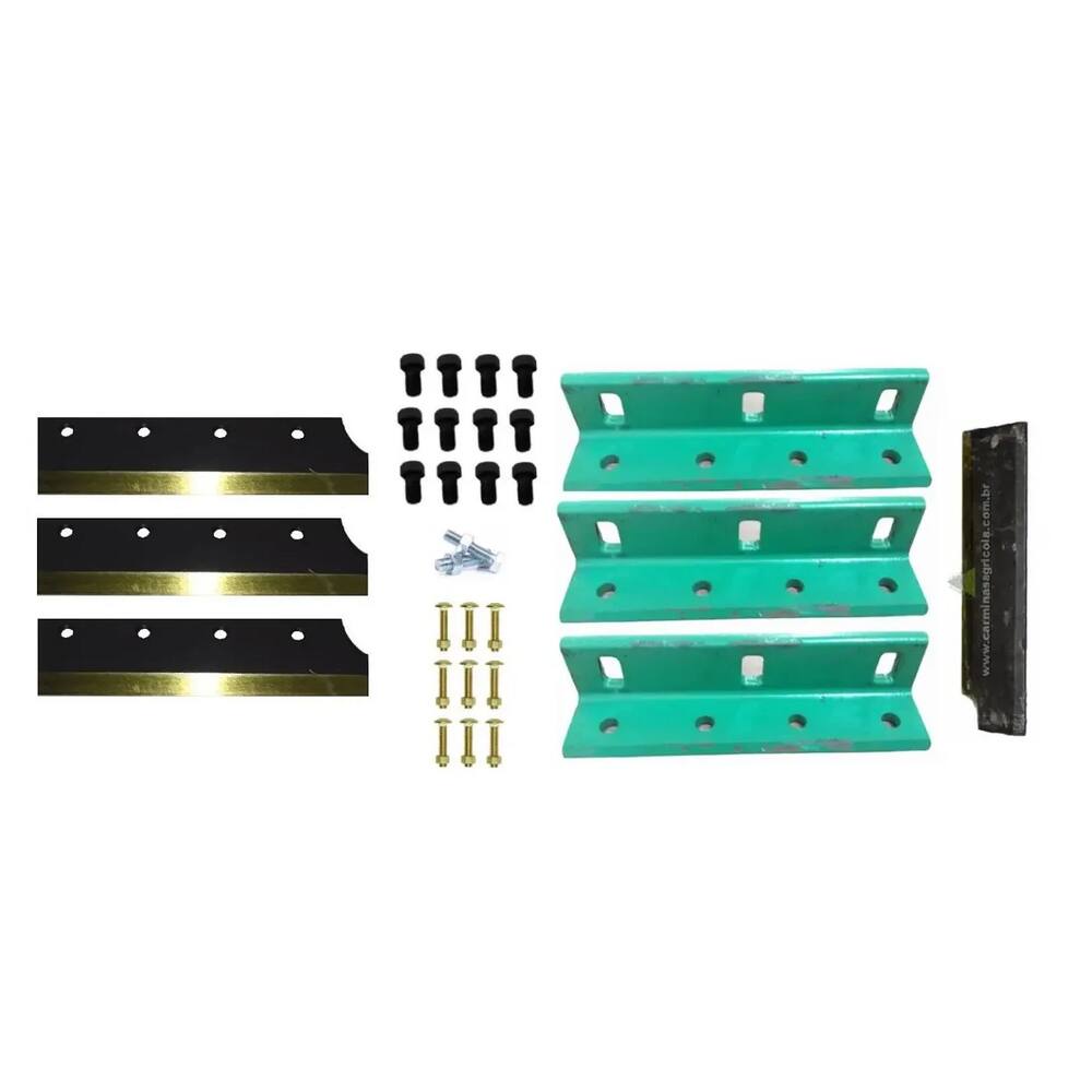 KIT Jogo C/ 3 Faca + Contra Faca + Suporte Faca + parafusos - Ensiladeira En12