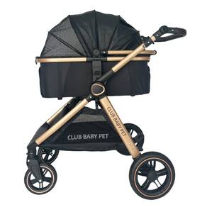 Carrinho de Passeio Preto para Pet Europeu Golden Club