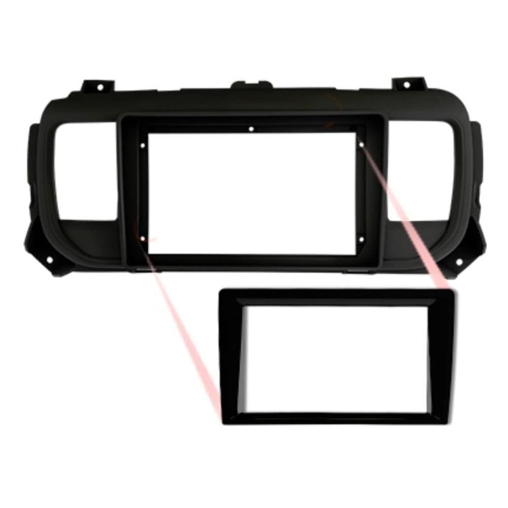 Moldura Fiamon 9” Jumpy/Fiat Scudo/Expert Preto Fosco