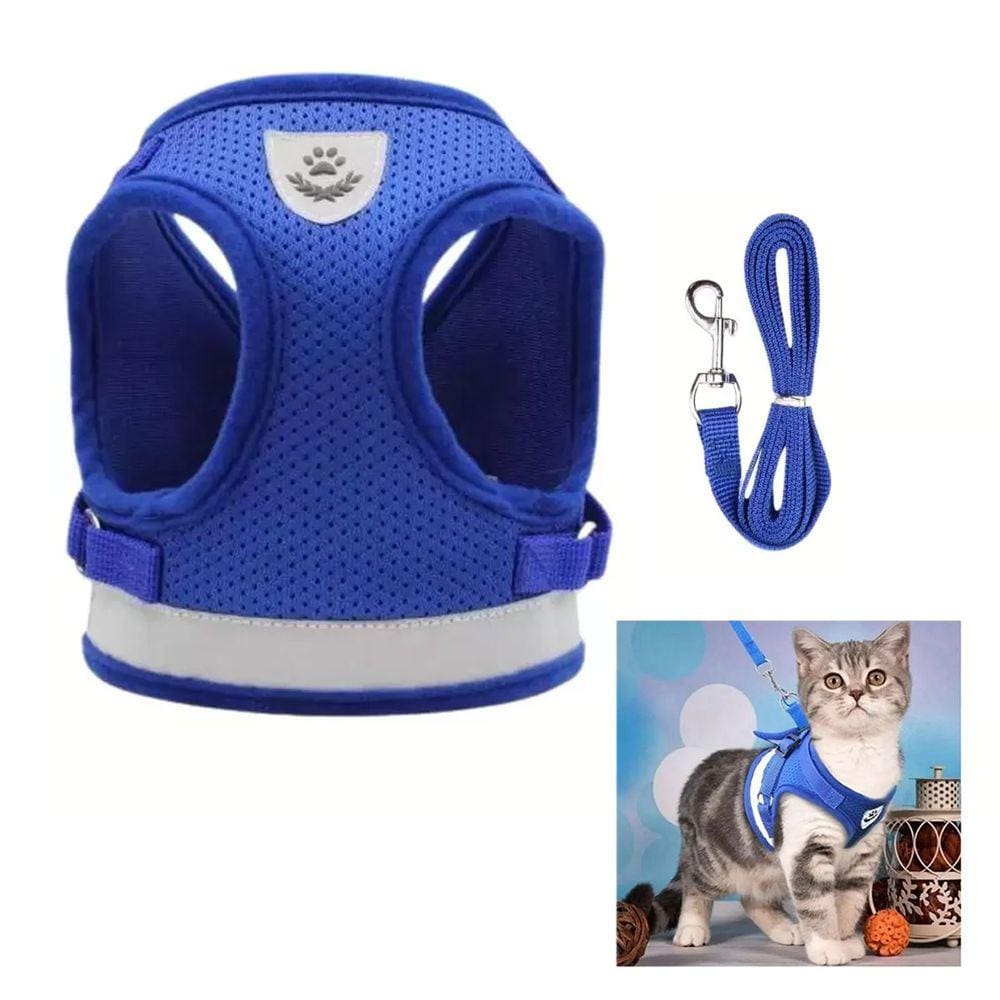 Peitorial Guia Cachorro Cao Gato Pet Colete Faixa Refletiva Coleira Passeio Caminhada Animal de Estimaçao