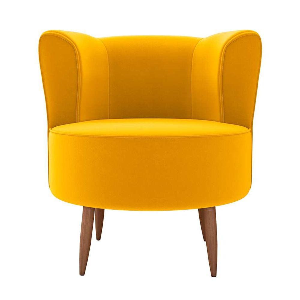 poltrona savana veludo amarelo