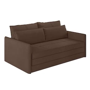 sofá-cama casal 2 lugares sophia suede marrom