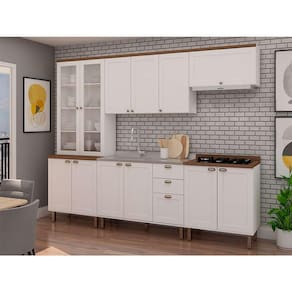 cozinha compacta iluminata com vidro 12 pt 3 gv branca e Ébano