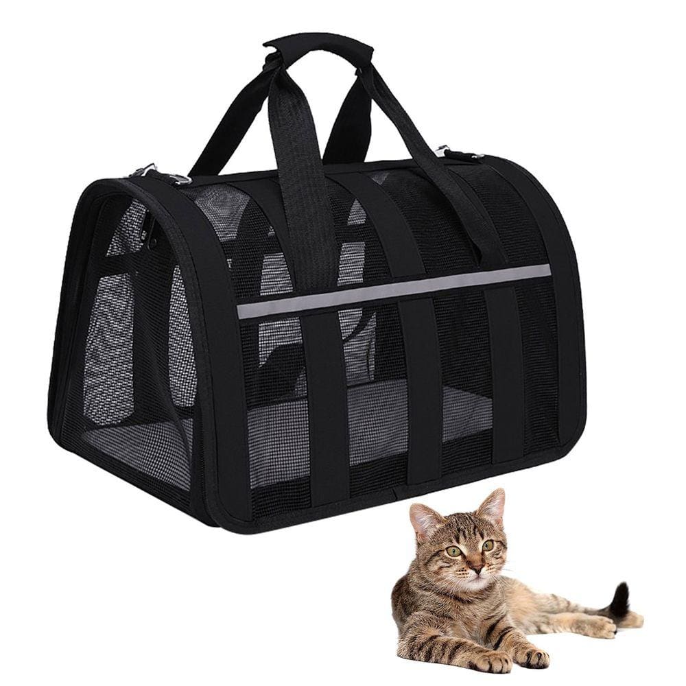 Bolsa Transporte Gato Cao Cachorro Pet Animal de Estimaçao Faixa Refletiva Passeio Viagem Aviao Carro