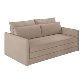 sofá-cama casal 2 lugares sophia suede capuccino