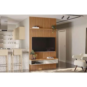 painel para tv até 60 polegadas anne 1 pt nature e off white 140 cm