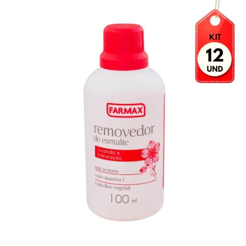 Kit C/12 Farmax Removedor Vitamina E S/ Acetona 100ml