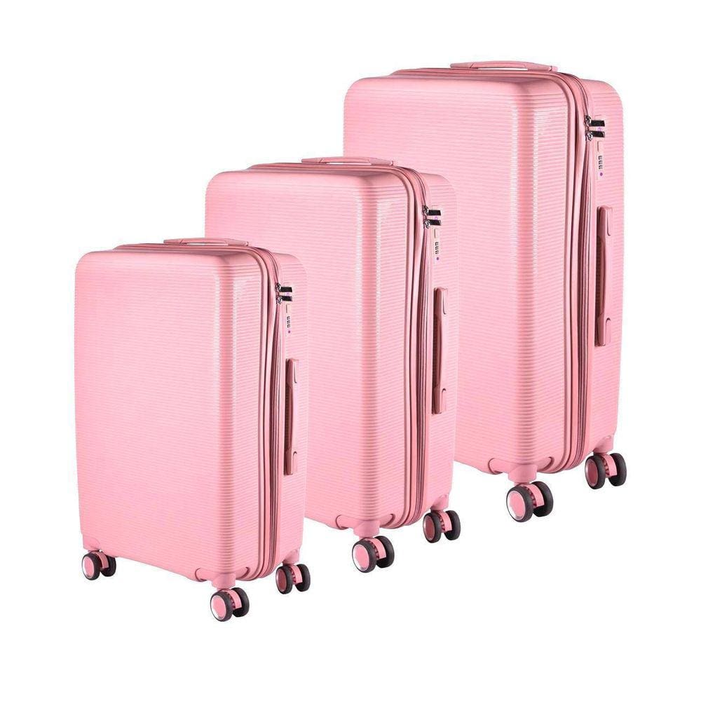 Kit Mala 35Kg + 23Kg + 10Kg Polipropileno Inquebrável Rose