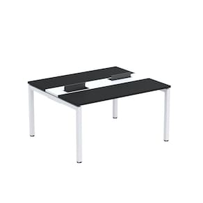Mesa Plataforma Dupla com Pé de Aço para Coworking 140x120 Pdc14/12/2p Preto/Branco