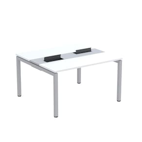 Mesa Plataforma Dupla com Pé de Aço para Coworking 130x120 Pdc13/12/2p Branco/Cinza