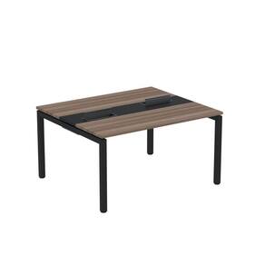 Mesa Plataforma Dupla com Pé de Aço para Coworking 140x120 Pdc14/12/2p Walnut/Preto