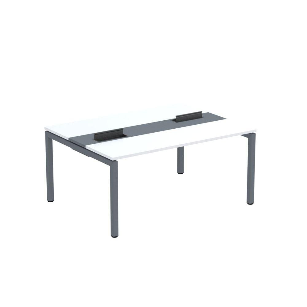 Mesa Plataforma Dupla com Pé de Aço para Coworking 160x120 Pdc16/12/2p Branco/Grafito