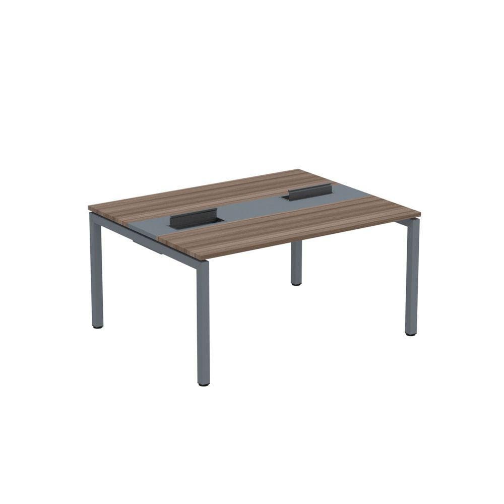 Mesa Plataforma Dupla com Pé de Aço para Coworking 140x120 Pdc14/12/2p Walnut/Grafito