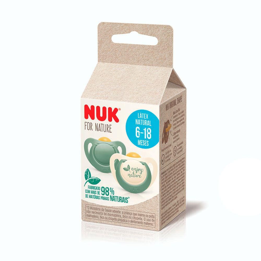 Chupeta Nuk For Nature 6 a18 Meses Verde com 2 Unidades