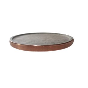 Forma de pizza em pedra sabão de 20 cm sem alças e com aro