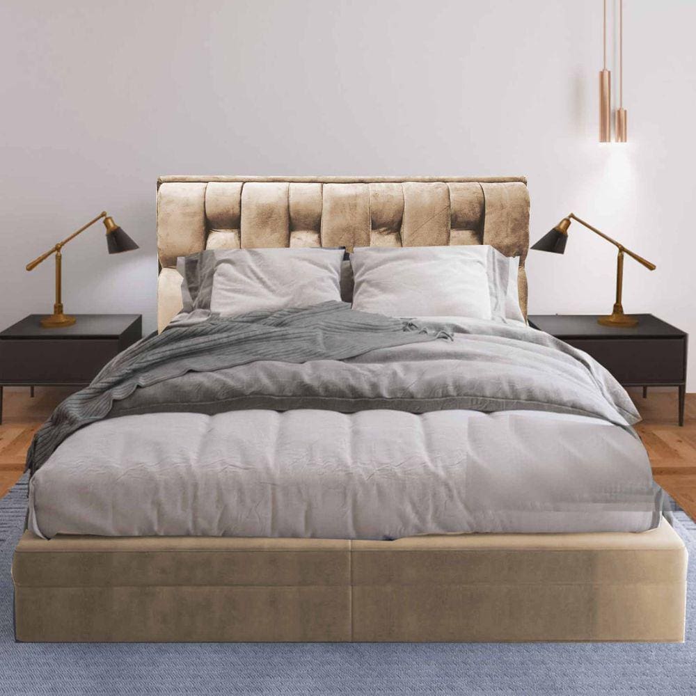 Cabeceira Cherie Suede 140 Capuccino
