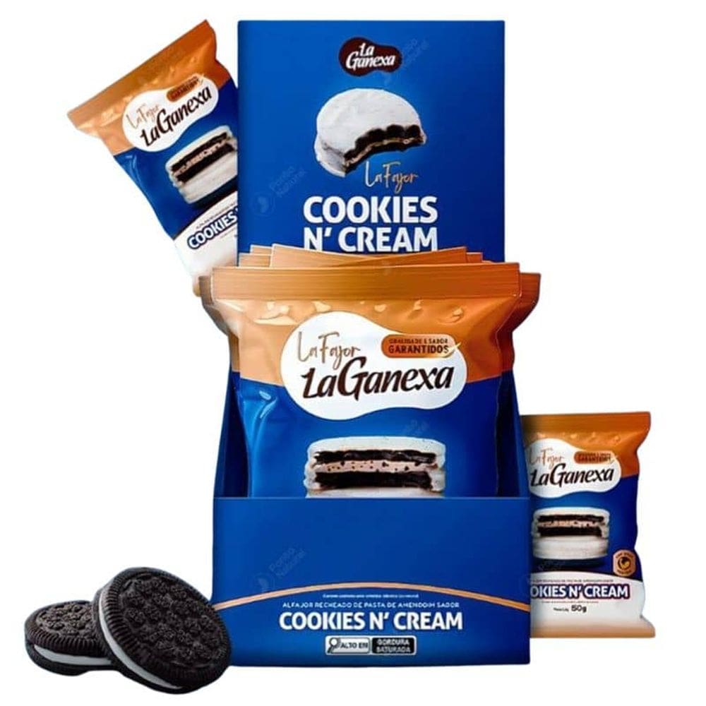 Alfajor c/ Whey La Fajor Cookies Cream Cx c/12 Und