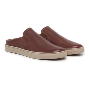 Tênis Masculino Mule Couro Calce Fácil Confortável Casual