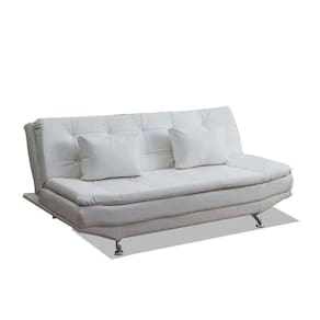 Sofá Cama Valencia 3 Lugares Reclinável Material Sintético Branco Speciale Home Branco
