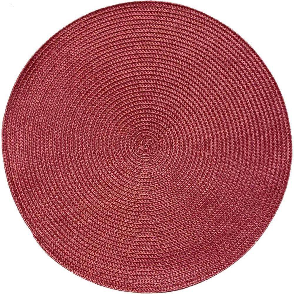 Kit 2 Americano Requinte Liso Para Mesa Redondo 38cm Bordô