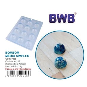 3 Formas Bombom liso médio Chocolate bwb 9338 Tradicional Páscoa