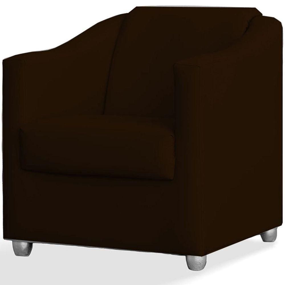 Poltrona Decorativa Luiza Sintético Marrom