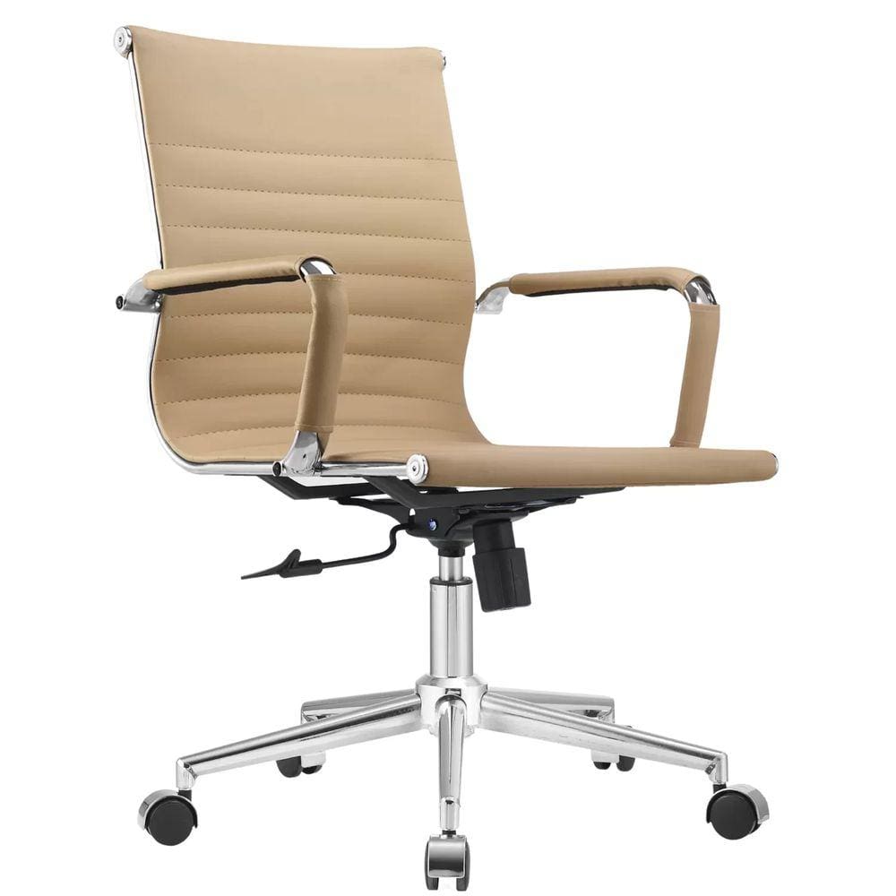 Cadeira Esteirinha Presidente Giratória Estofada com Rodízios Espresso Móveis Cinza