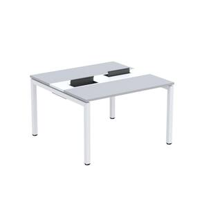 Mesa Plataforma Dupla com Pé de Aço para Coworking 120x120 Pdc12/12/2p Cinza/Branco
