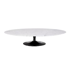 Mesa De Centro Saarinen 46cm Oval Carrara 135x90cm - Base Preta