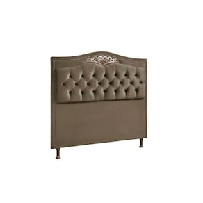 Cabeceira Estofada Holanda 1,40 Casal Veludo Speciale Home Marrom Castor