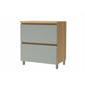 Gabinete De Cozinha Modulado Balcão Rainha 1 Porta Basculante E 1 Gaveta 80cm Nature Verde