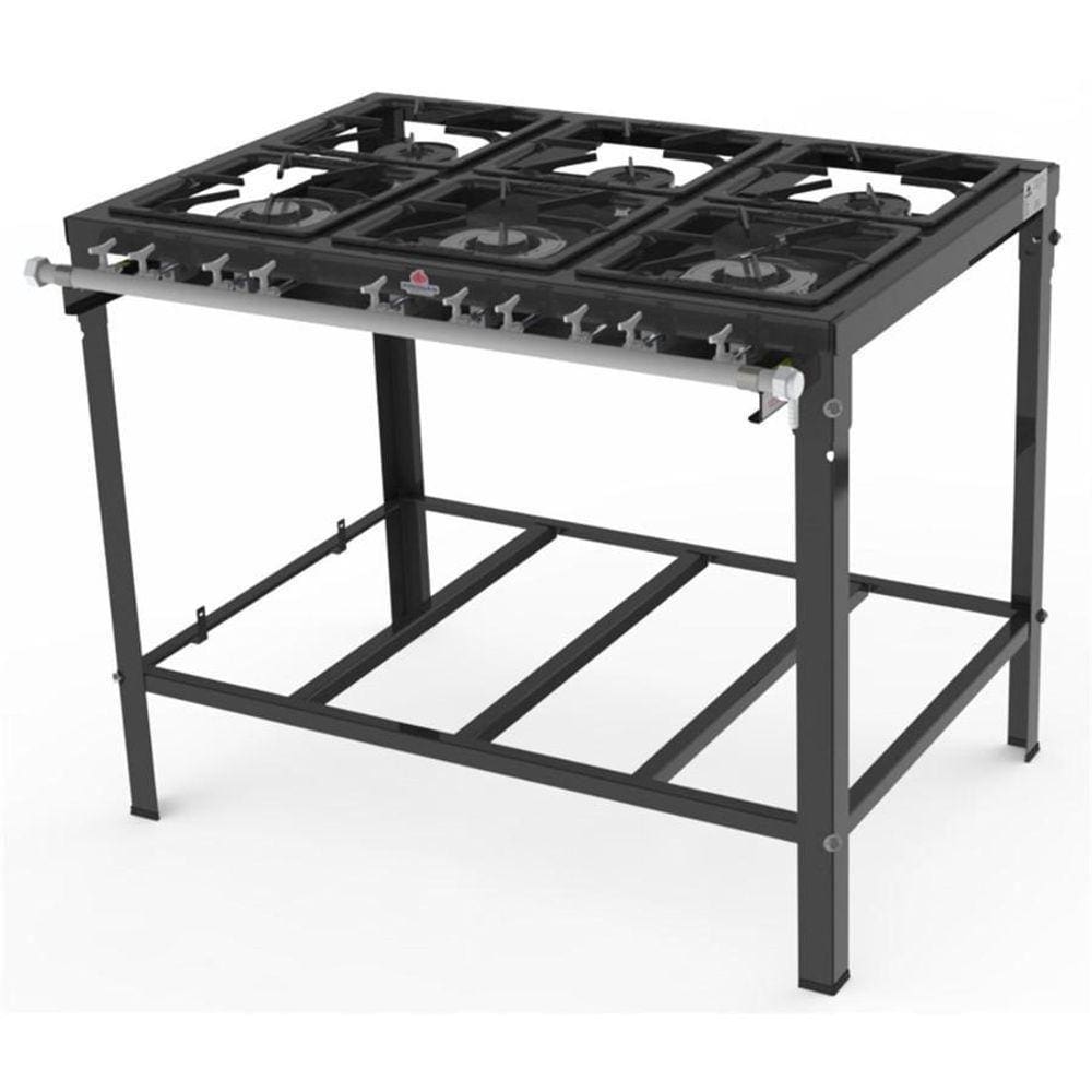 Fogão Industrial Baixa Pressão 6 Queimadores Simples Pms-600 Progás
