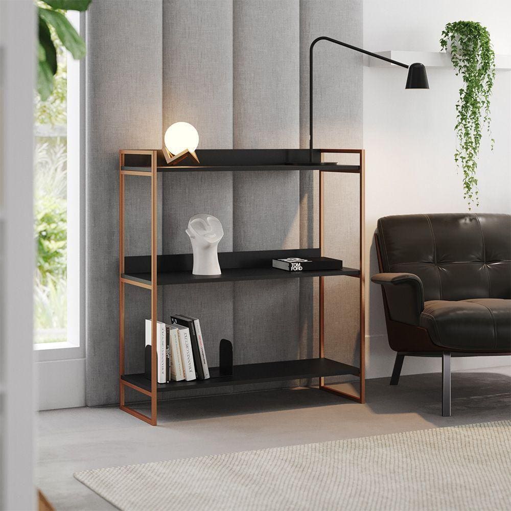 Cantinho Do Café Adega Industrial Córdoba 95cm Cobre E Preto - Cor: Preto