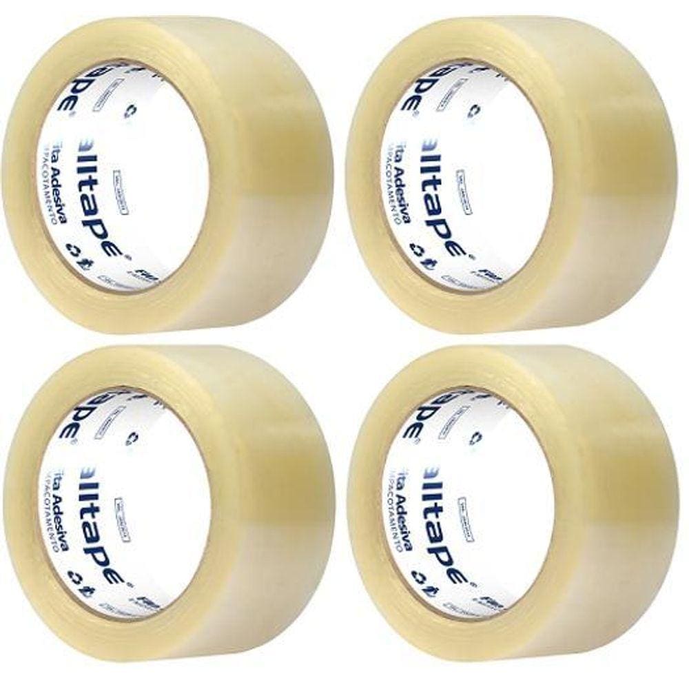 Kit 4 Fitas De Embalagem Alltape 48Mm X 50M Transparente