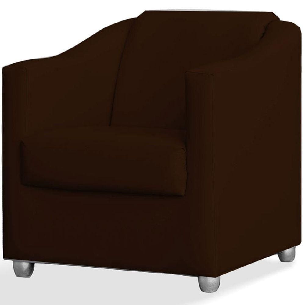 Poltrona Decorativa Luiza Suede Marrom