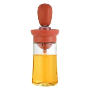 Porta óleo Dispenser 2 Em 1 Com Escova Pincel Em Silicone Marrom