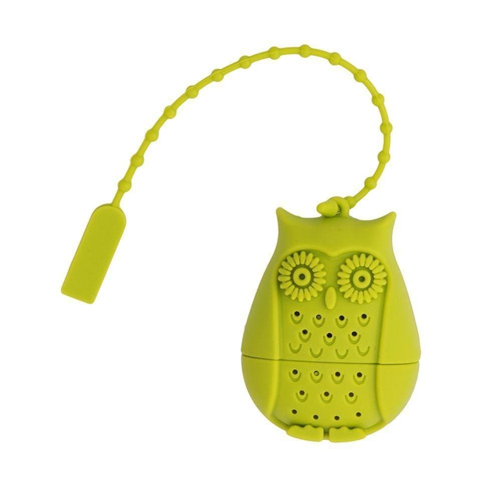 Infusor De Chá Coruja Corujinha Em Silicone Verde