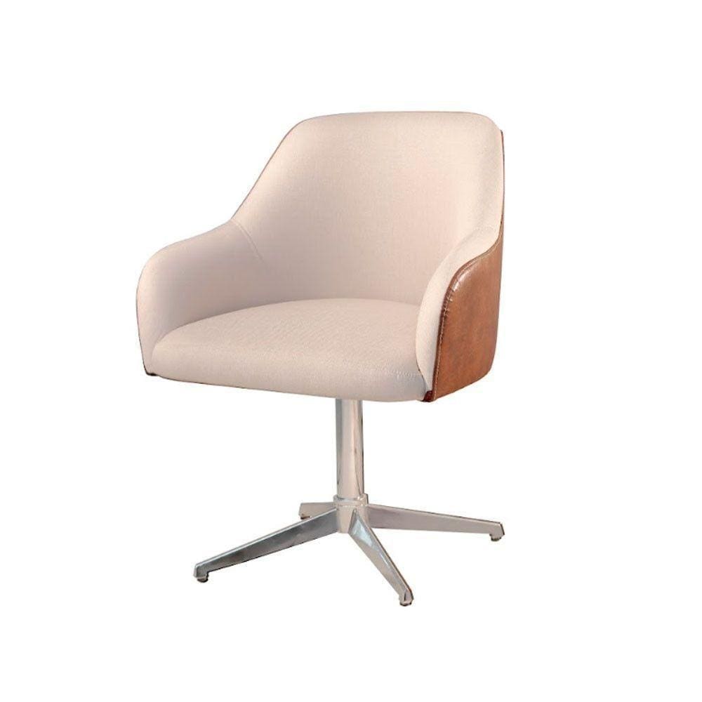 Poltrona Hera Com Base Giratória Em Alumínio Due Decor Marrom