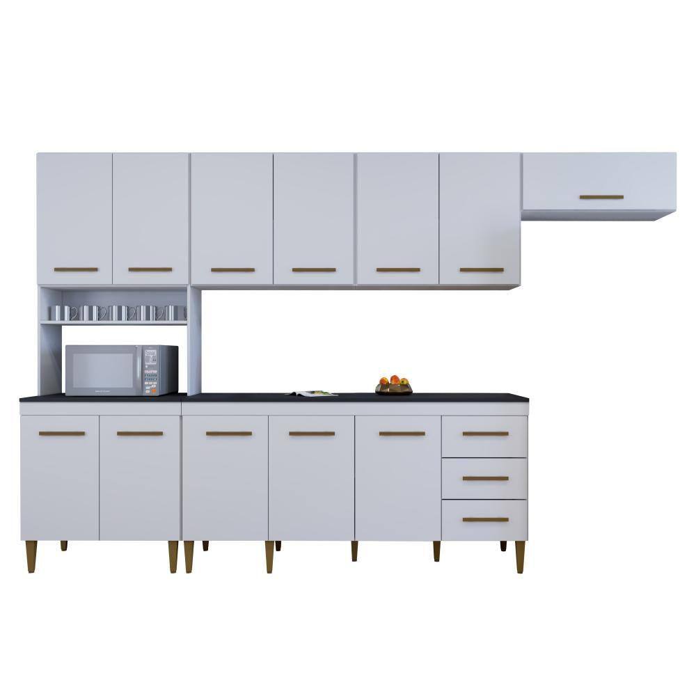 Cozinha Completa 12 Portas 3 Gavetas Atenas Branco