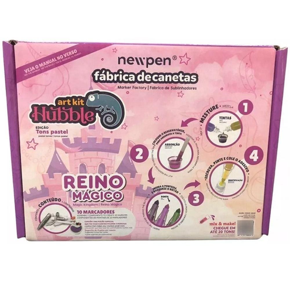 Artkit Hubble Reino Magico Newpen COR da Tinta TONS Pastel