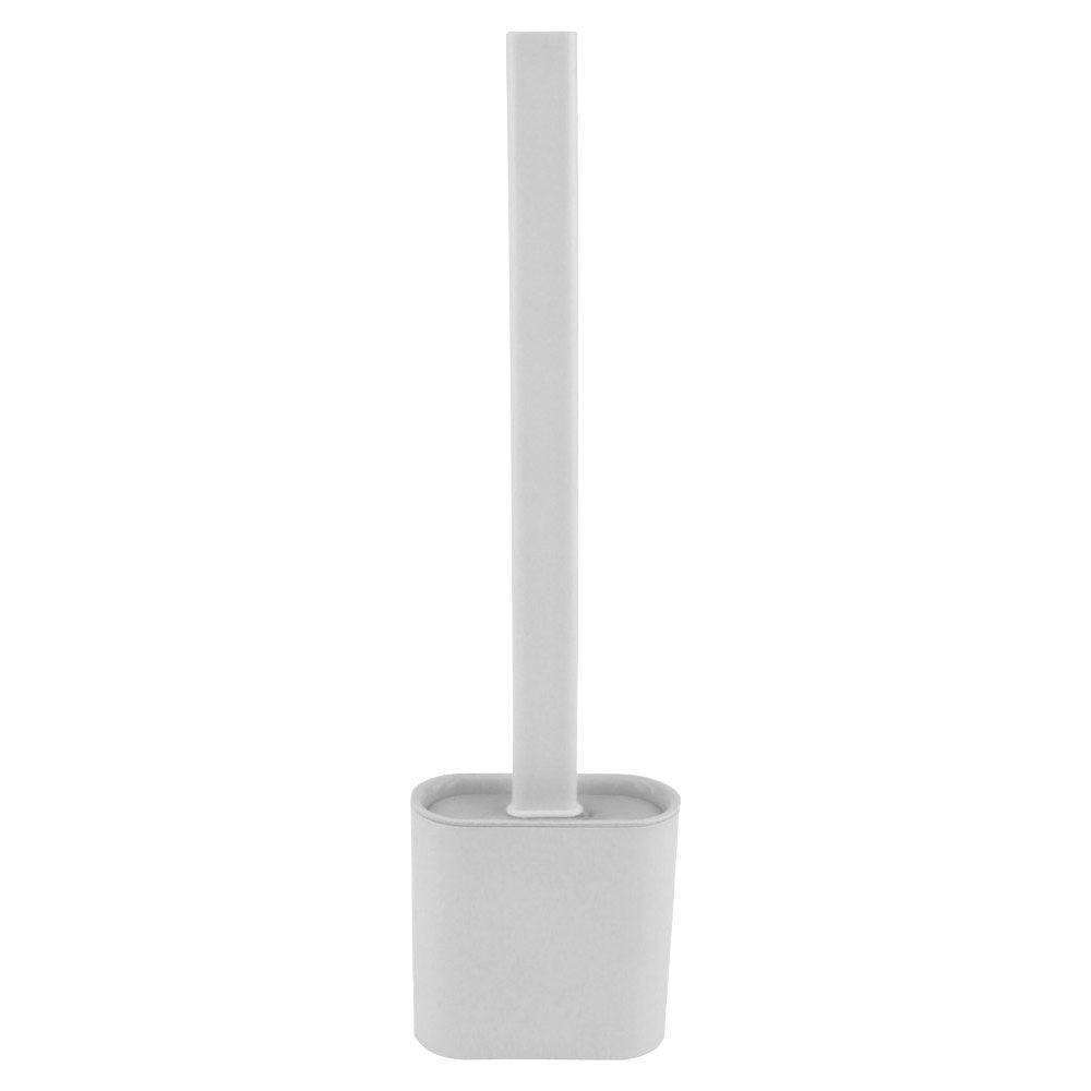 Escova Sanitária Com Cerdas Em Silicone Alcança Cantos Branco
