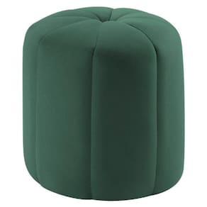 Puff Petala Daf Móveis 42 Cm (altura) Em Madeira Eucalipto Revestida Espuma D28 Veludo Verde