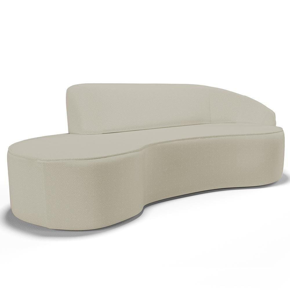 Sofá 3 Lugares Curvo Sala De Estar Living Firenze Direito D02 Corano Bege 210 Cm C-26 - Lyam