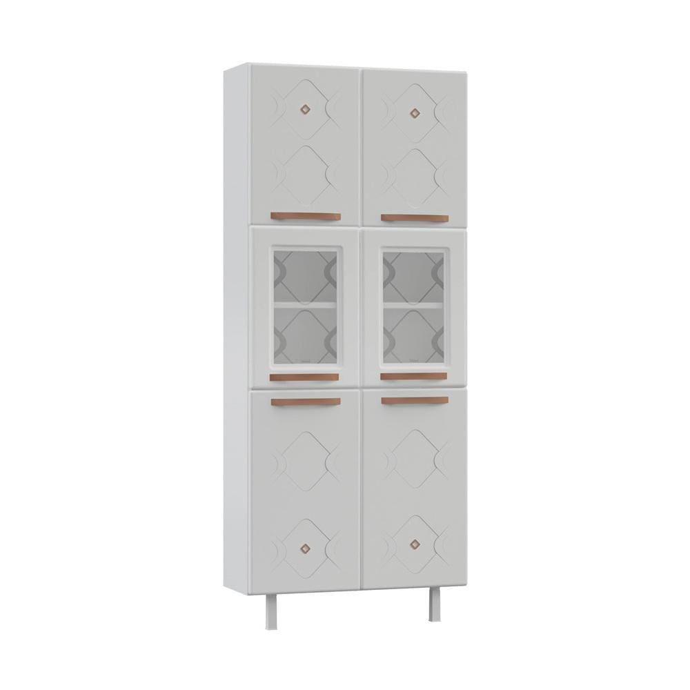 Paneleiro Duplo de Aço 80cm Regina Multimóveis Glass CR6132 Branco
