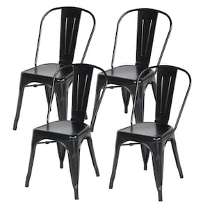 Kit Com 4 Cadeira Tolix Iron Aço Carbono Industrial - Preto